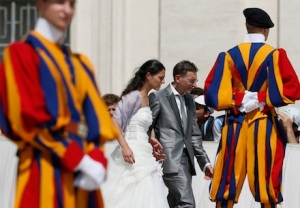 Bruidspaar in het Vaticaan
