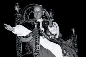 Paus Paulus VI tijdens het Tweede Vaticaans Concilie