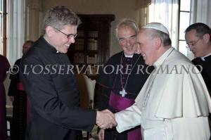 Bernd Wallet, aartsbisschop Joris Vercammen en paus Franciscus